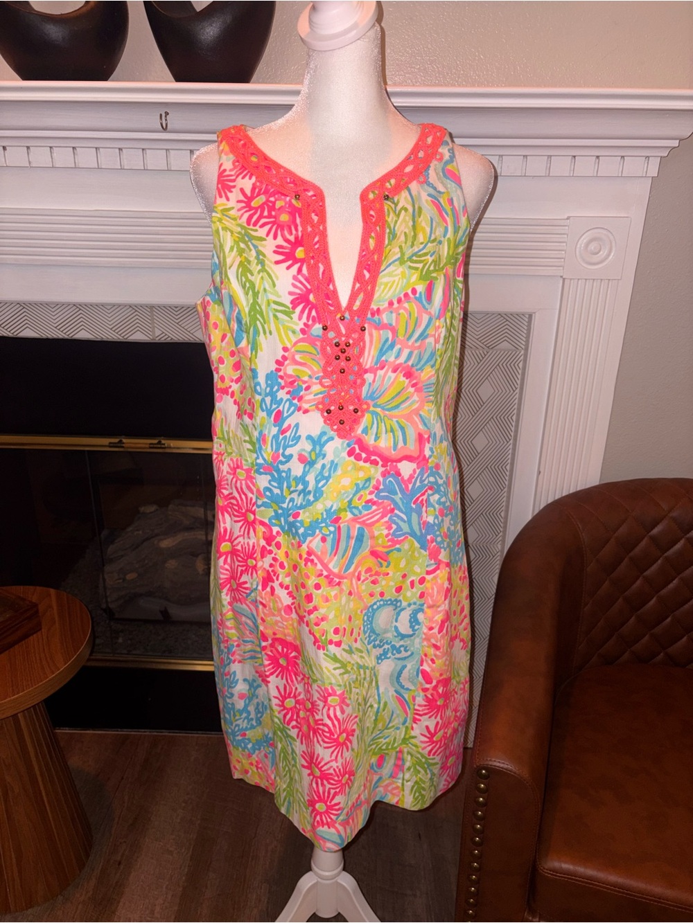 Lilly Pulitzer Sleeveless Midi Dress in Bright Pink & Multicolor Floral